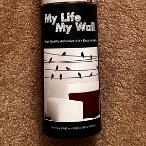 Bird design adhesive decal  wall art.  Birds in the wire design.